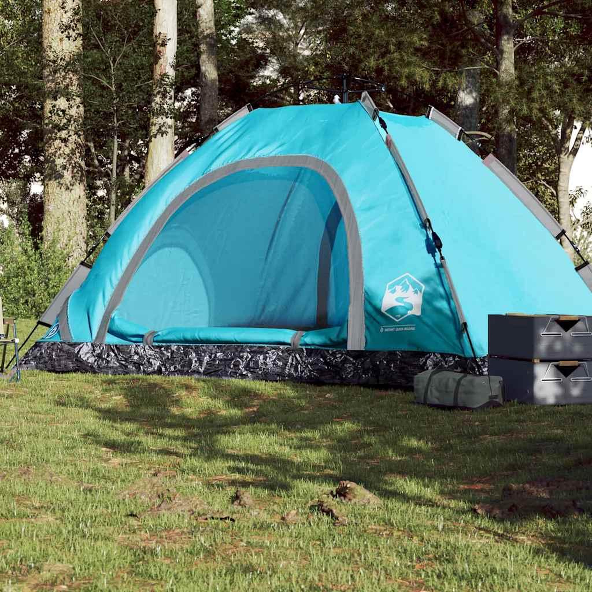 VIDAXL Tente de camping 5 personnes bleu liberation rapide