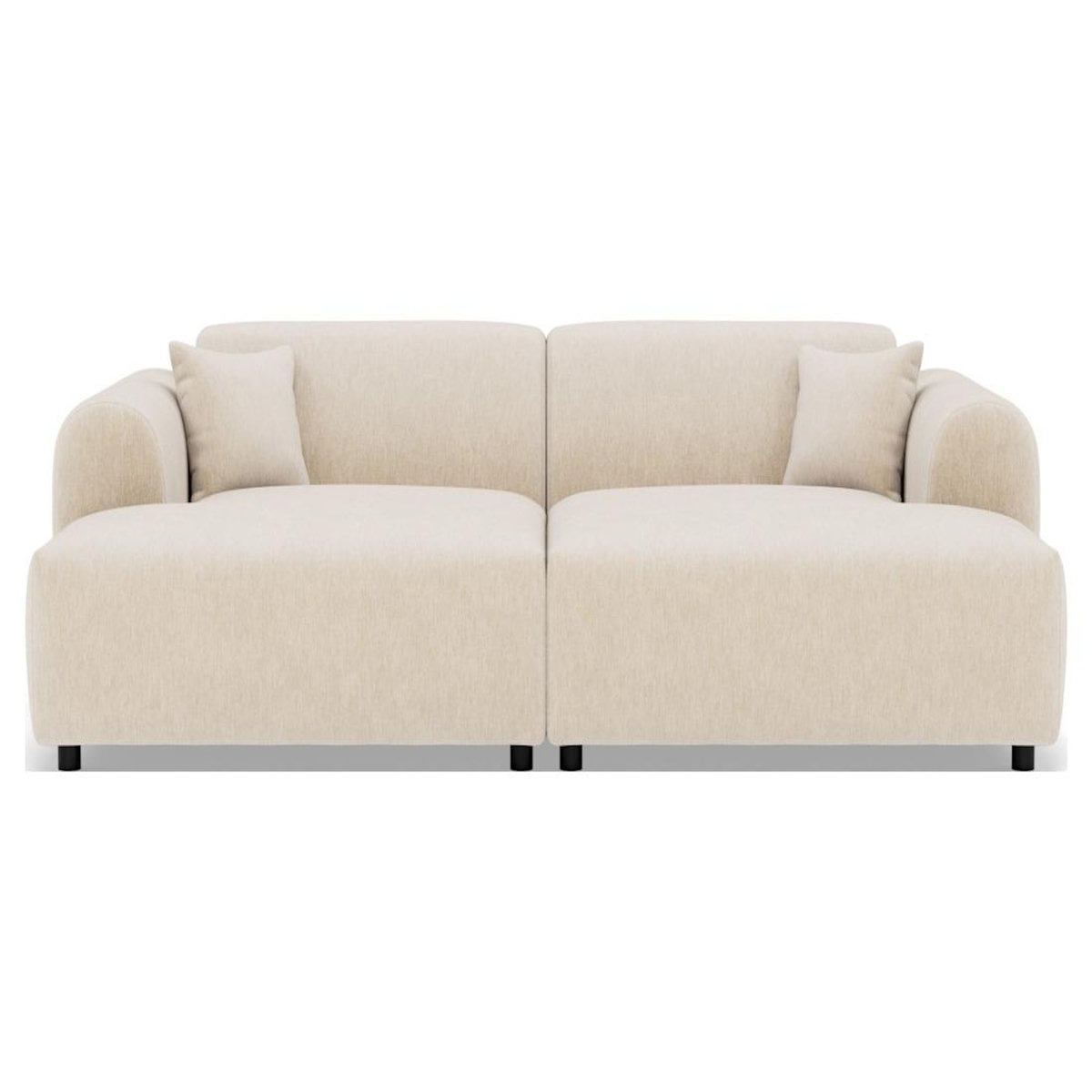 LISA DESIGN Aumance - canapé droit 4 places avec double méridienne assise profonde en velours texturé
