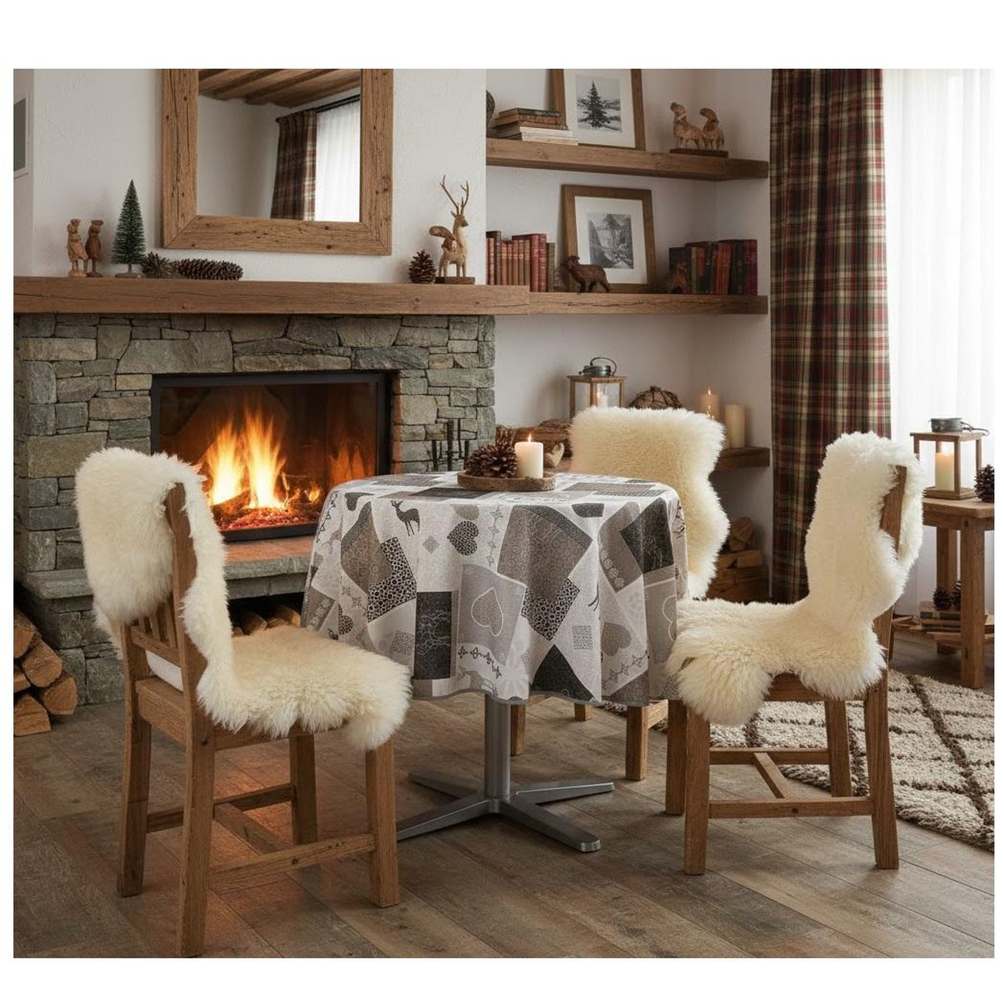 Voir la diapositive 2 : Eden Nappe ronde chalet montagne valthos