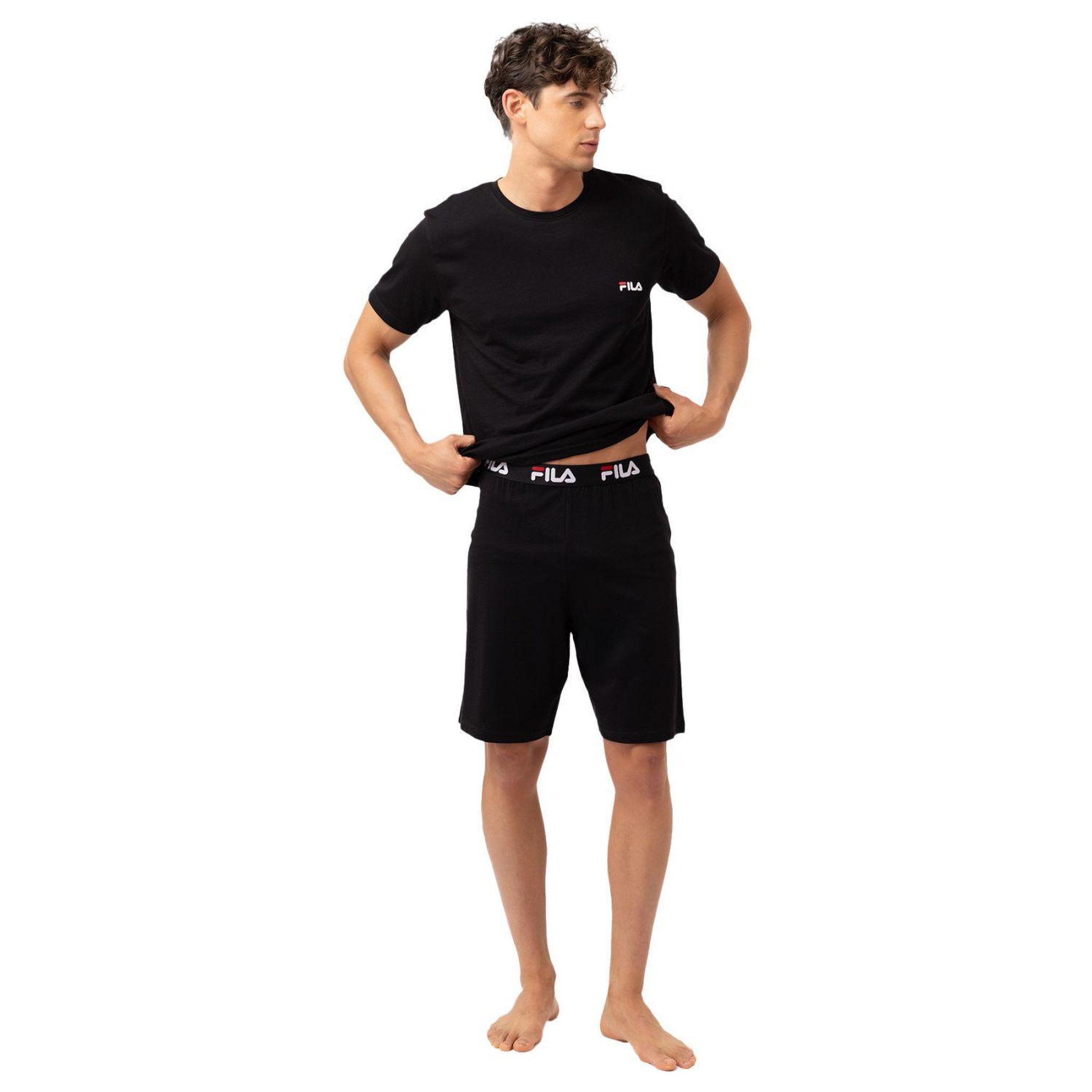 Voir la diapositive 3 : FILA Ensemble pyjama court homme en coton jersey FPS1194