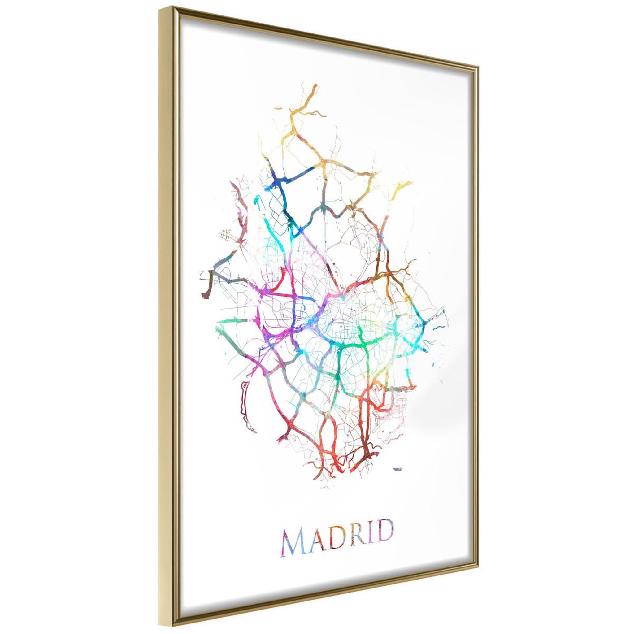 Paris Prix Affiche Murale Encadrée  City Map Madrid Colour