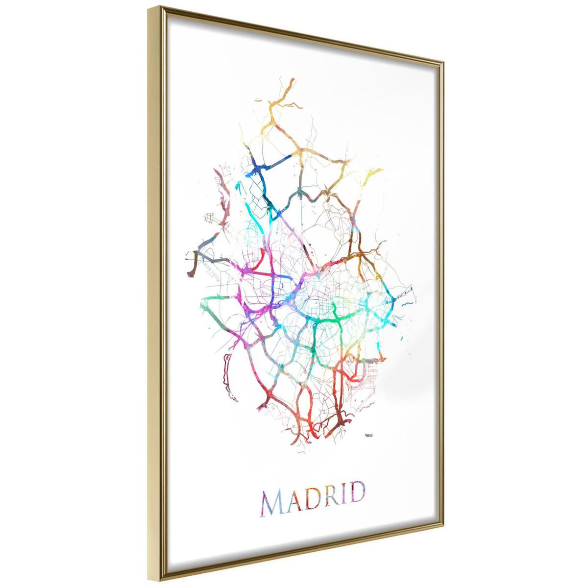 Paris Prix Affiche Murale Encadrée  City Map Madrid Colour
