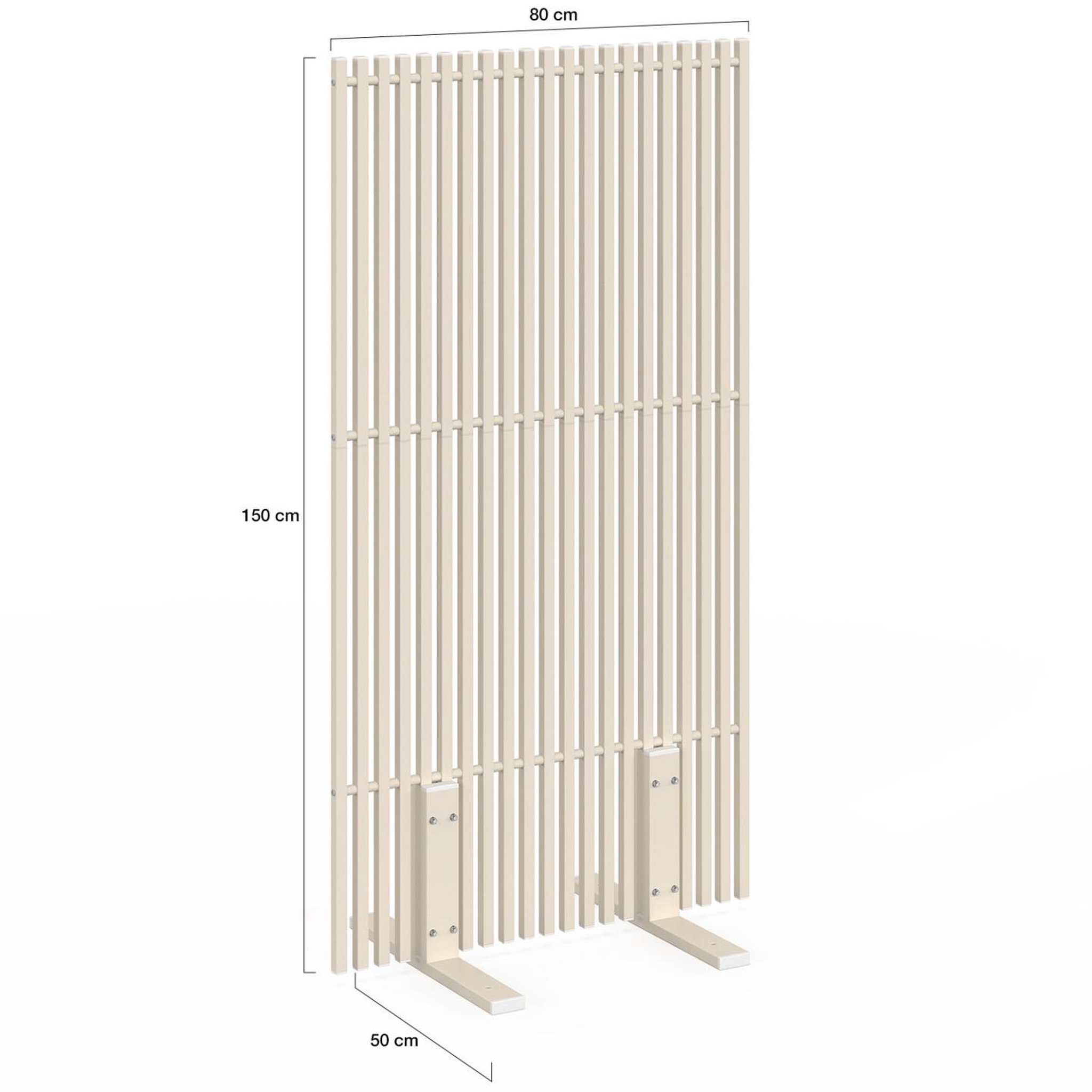 Voir la diapositive 5 : ID MARKET Paravent extérieur ajouré claustra décoratif 80 x 150 cm persiennes verticales métal beige