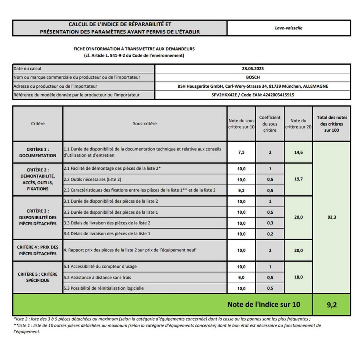 BOSCH Lave-vaisselle 45cm 10 couverts 46db tout intégrable - SPV2HKX42E