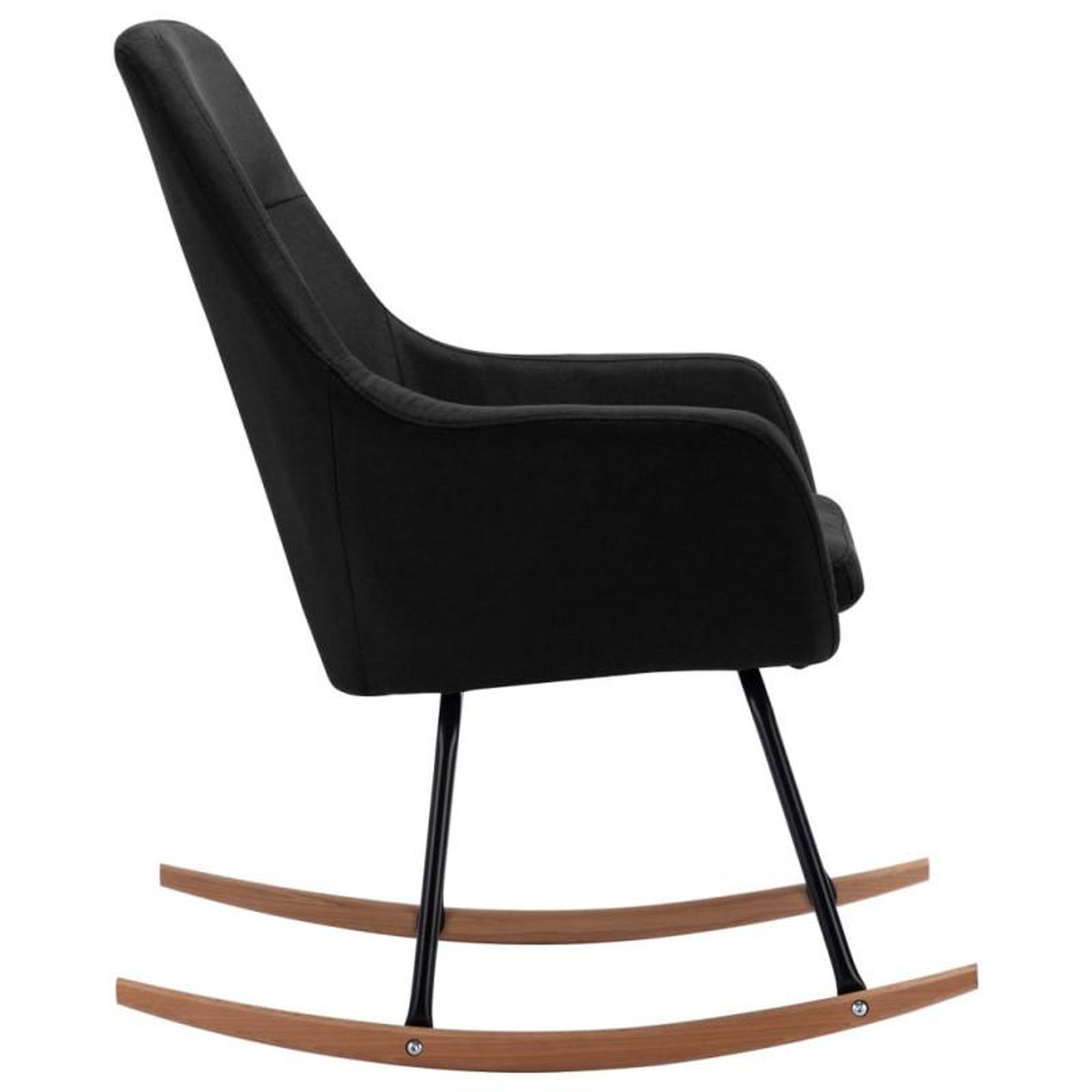 Voir la diapositive 4 : VIDAXL Chaise à bascule Noir Tissu