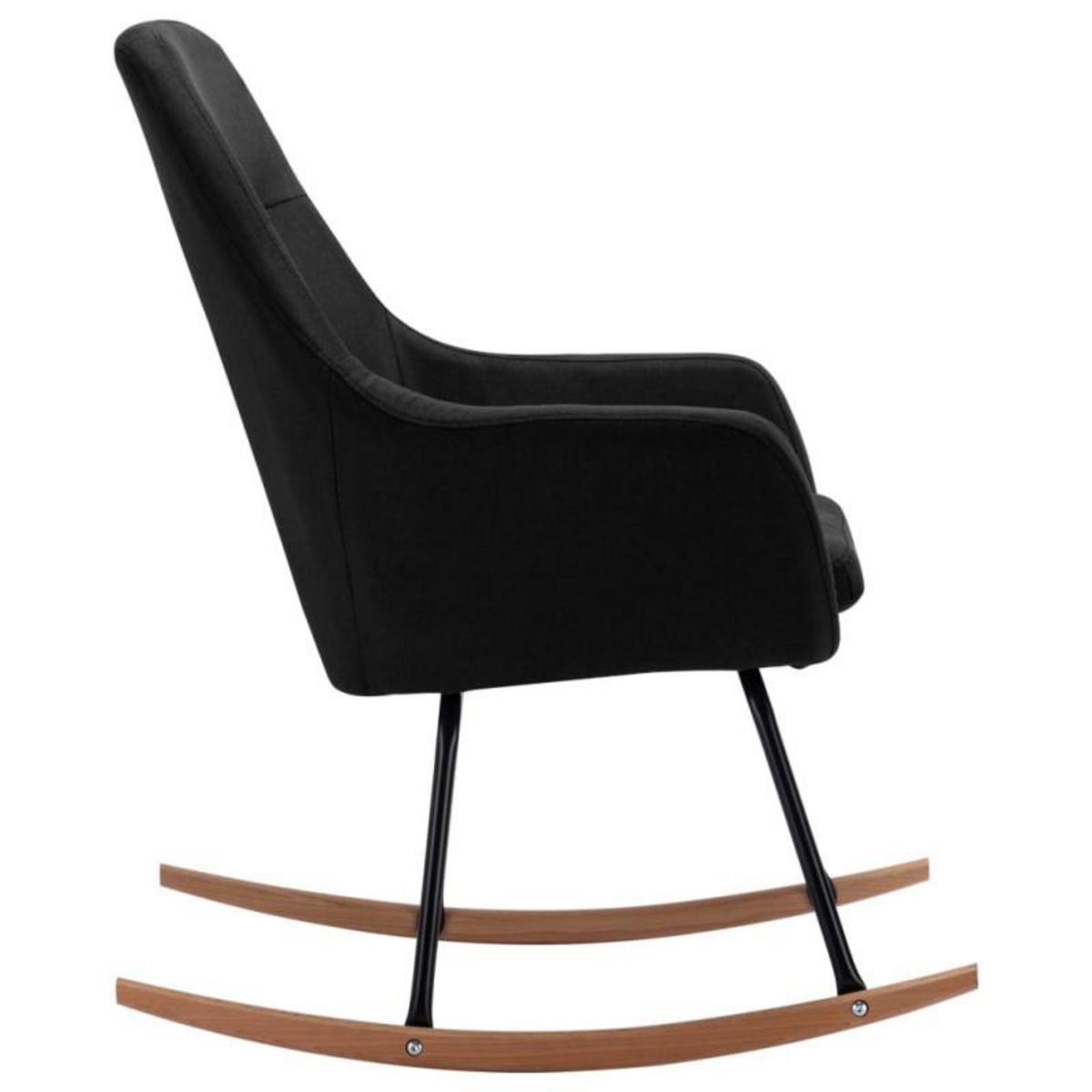 VIDAXL Chaise à bascule Noir Tissu
