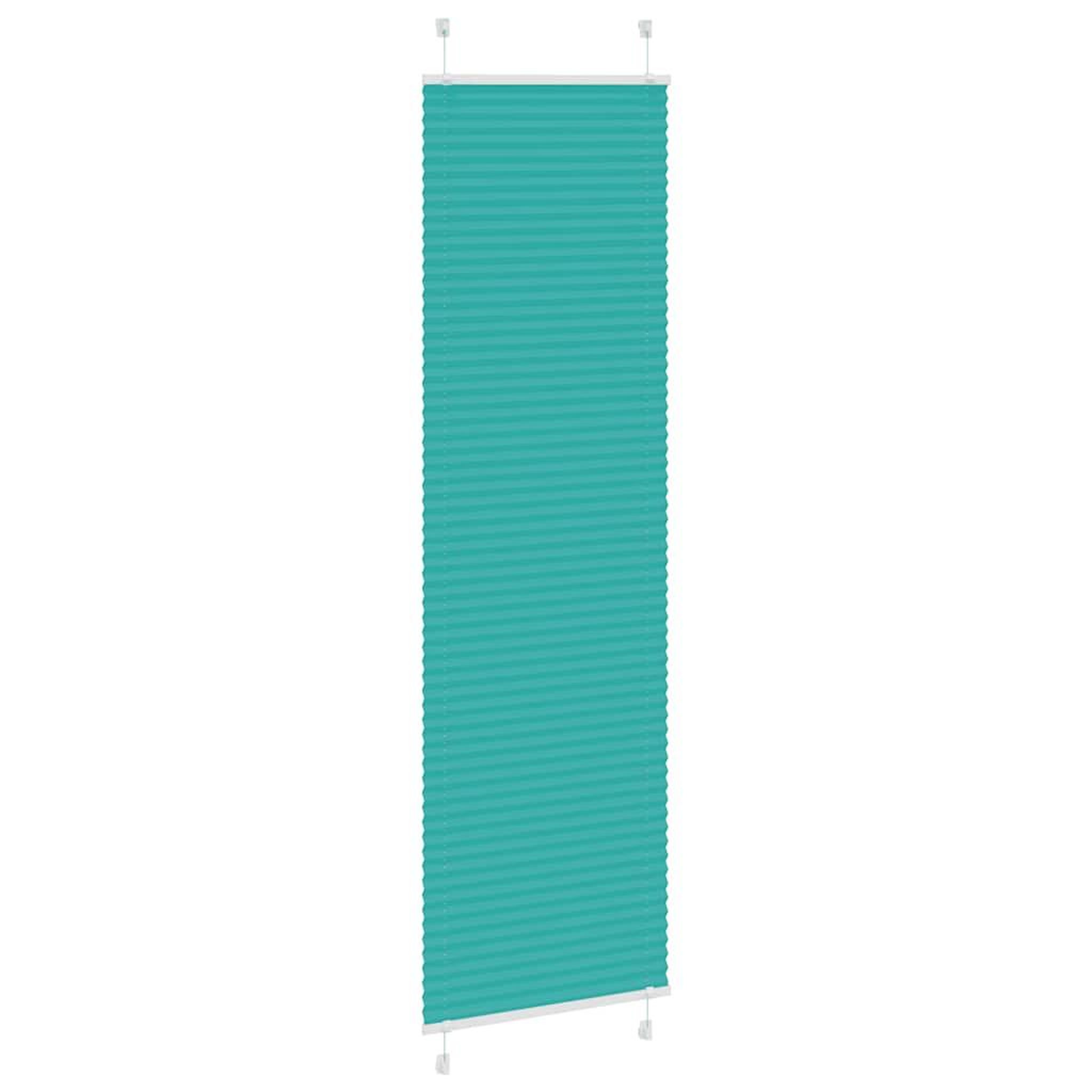 Voir la diapositive 3 : VIDAXL Store plisse vert petrole 65x200 cm largeur du tissu 64,4 cm