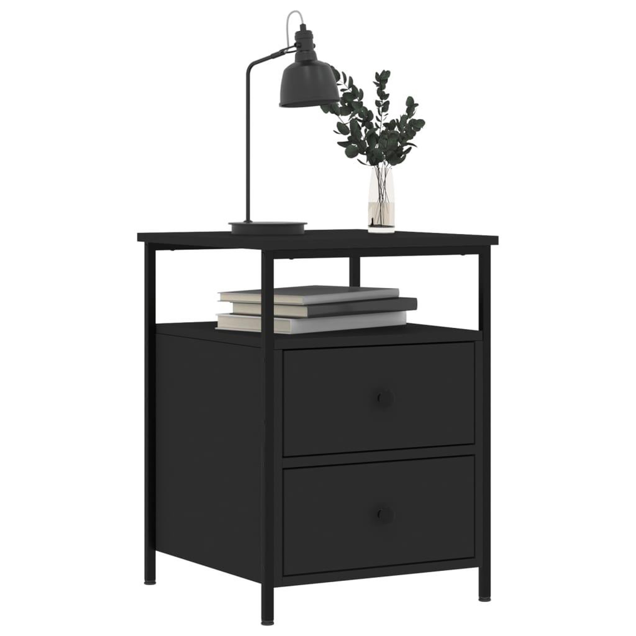 Voir la diapositive 3 : VIDAXL Tables de chevet 2 pcs noir 44x45x60 cm bois d'ingenierie