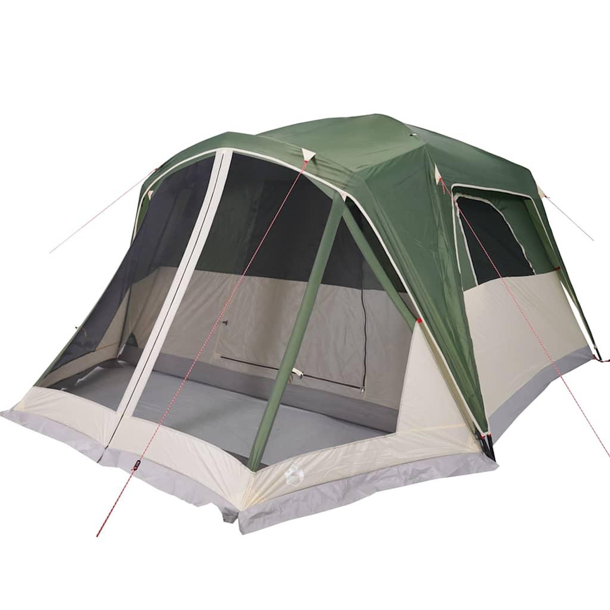 Voir la diapositive 5 : VIDAXL Tente familiale avec porche 6 personnes vert impermeable