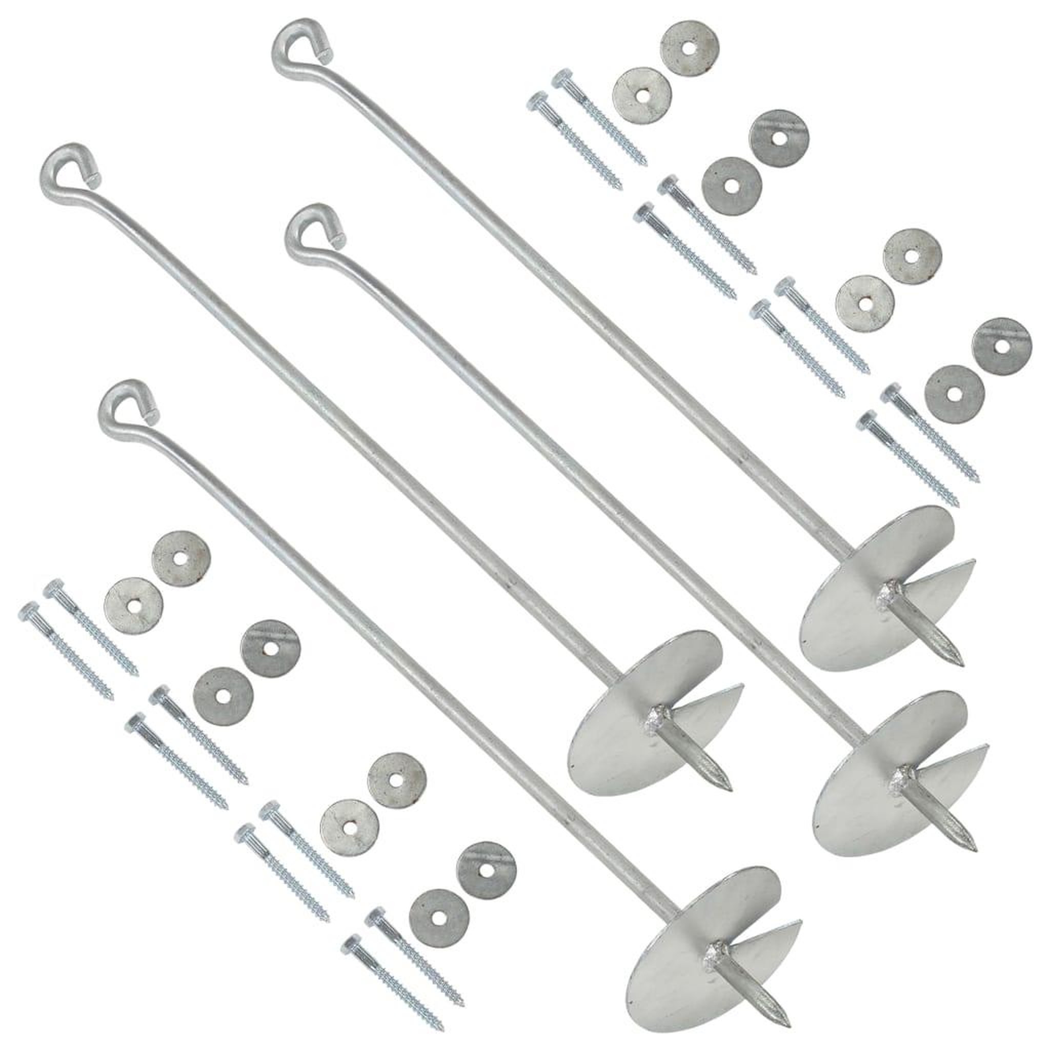 Voir la diapositive 1 : VIDAXL Ancres de terre 4 pcs 10x60 cm Metal galvanise