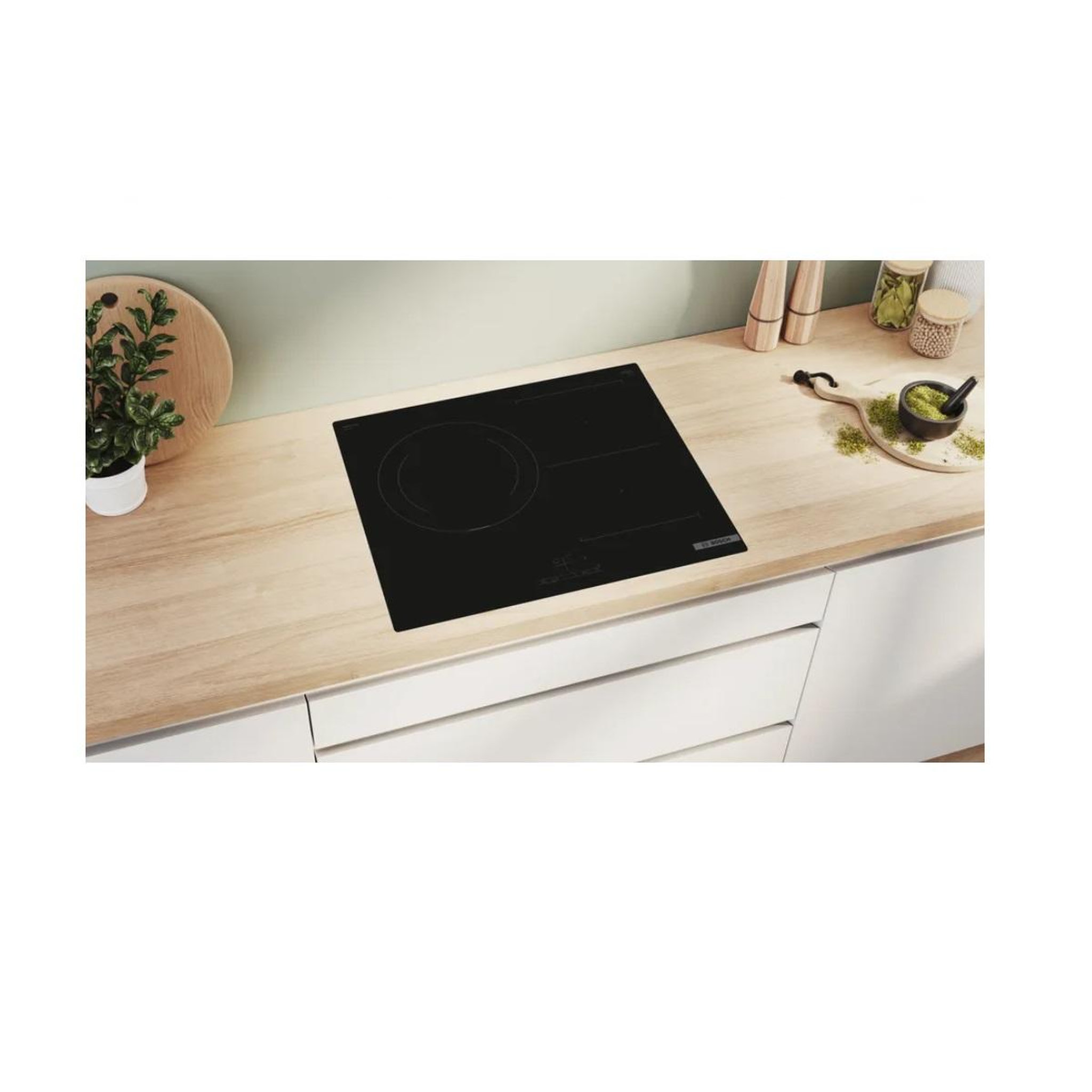 Voir la diapositive 4 : BOSCH Table de cuisson vitrocéramique 60cm 3 foyers 7400w noir - pvj611bb6e
