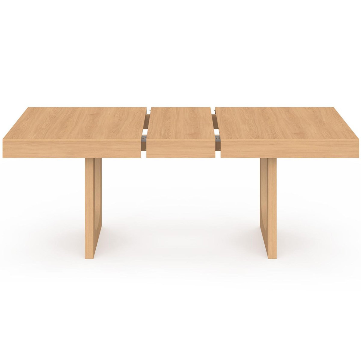 ID MARKET Table à manger extensible rectangle ALOISE 4-8 personnes pied arc bois effet hêtre 160-200 cm