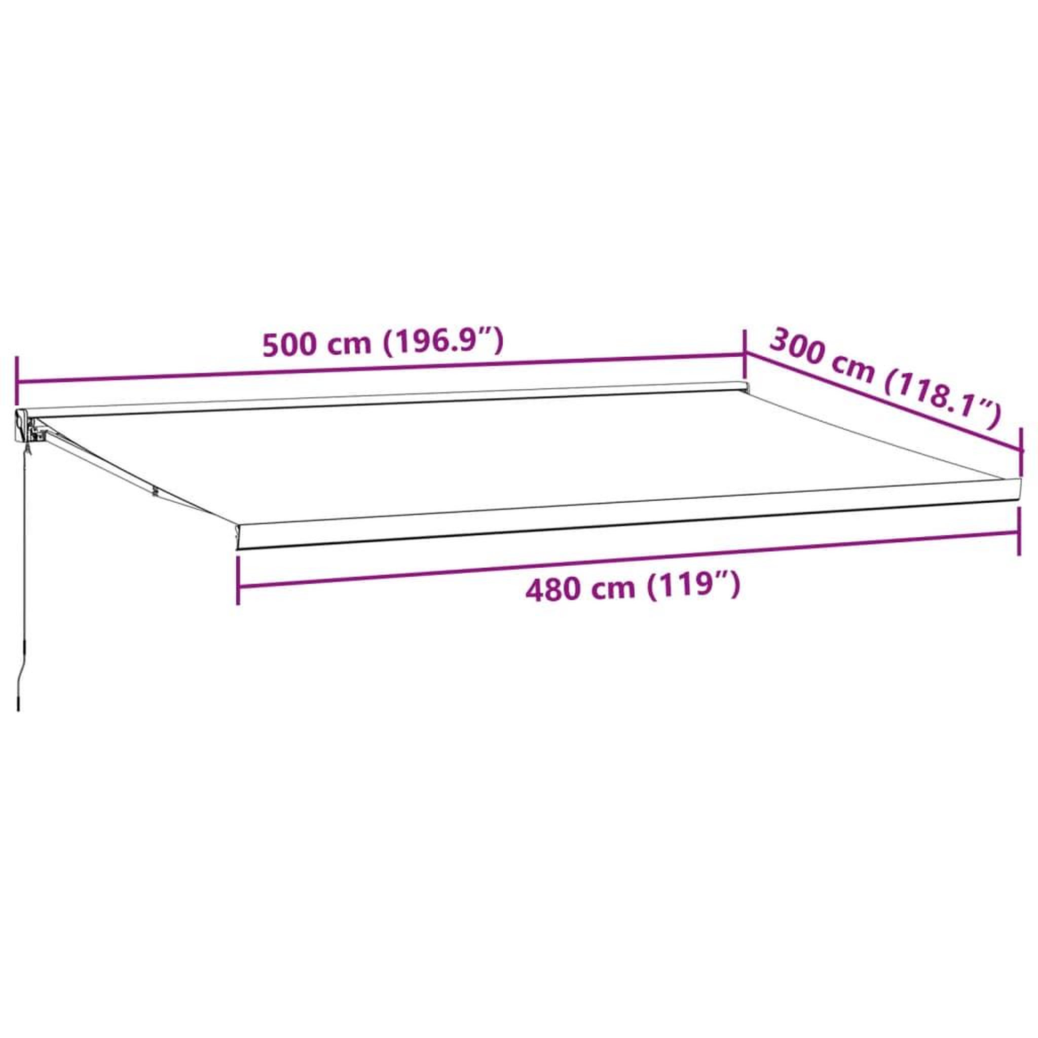 Voir la diapositive 6 : VIDAXL Auvent retractable anthracite et blanc 5x3 m tissu et aluminium