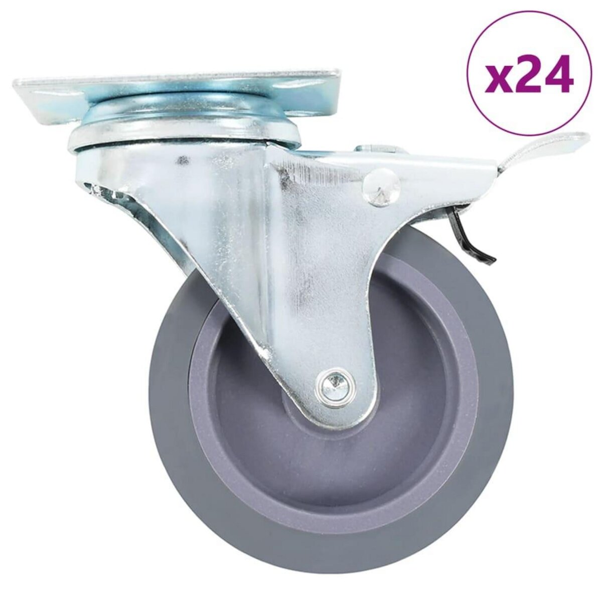 VIDAXL 24 pcs Roulettes pivotantes 75 mm