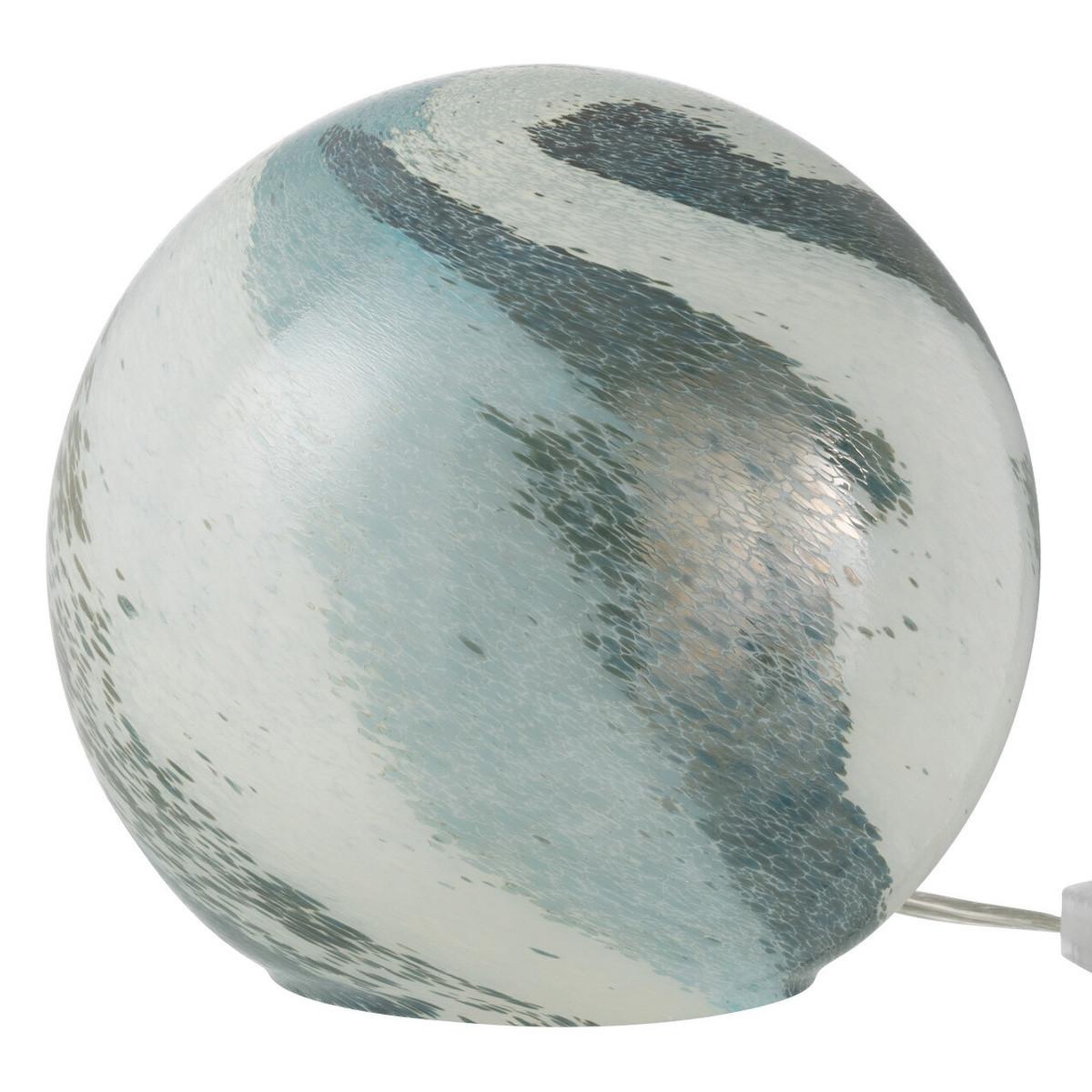 Voir la diapositive 1 : J-LINE Lampe à poser ronde  dany  19cm bleu vert