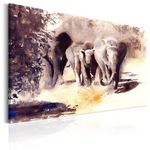 Paris Prix Tableau Imprimé  Watercolour Elephants. Coloris disponibles : Multicolore