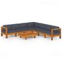 Voir la diapositive 2 : VIDAXL Salon de jardin 8 pcs avec coussins gris fonce Bois d'acacia