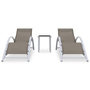 Voir la diapositive 2 : VIDAXL Chaises longues lot de 2 avec table Aluminium Taupe
