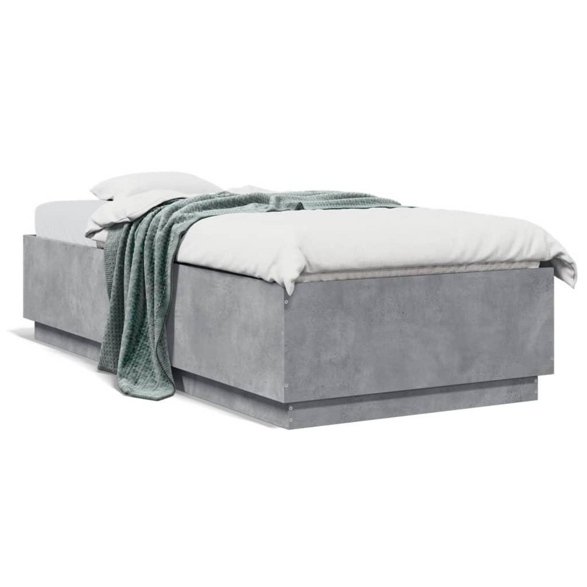 VIDAXL Cadre de lit sans matelas gris beton 90x200 cm