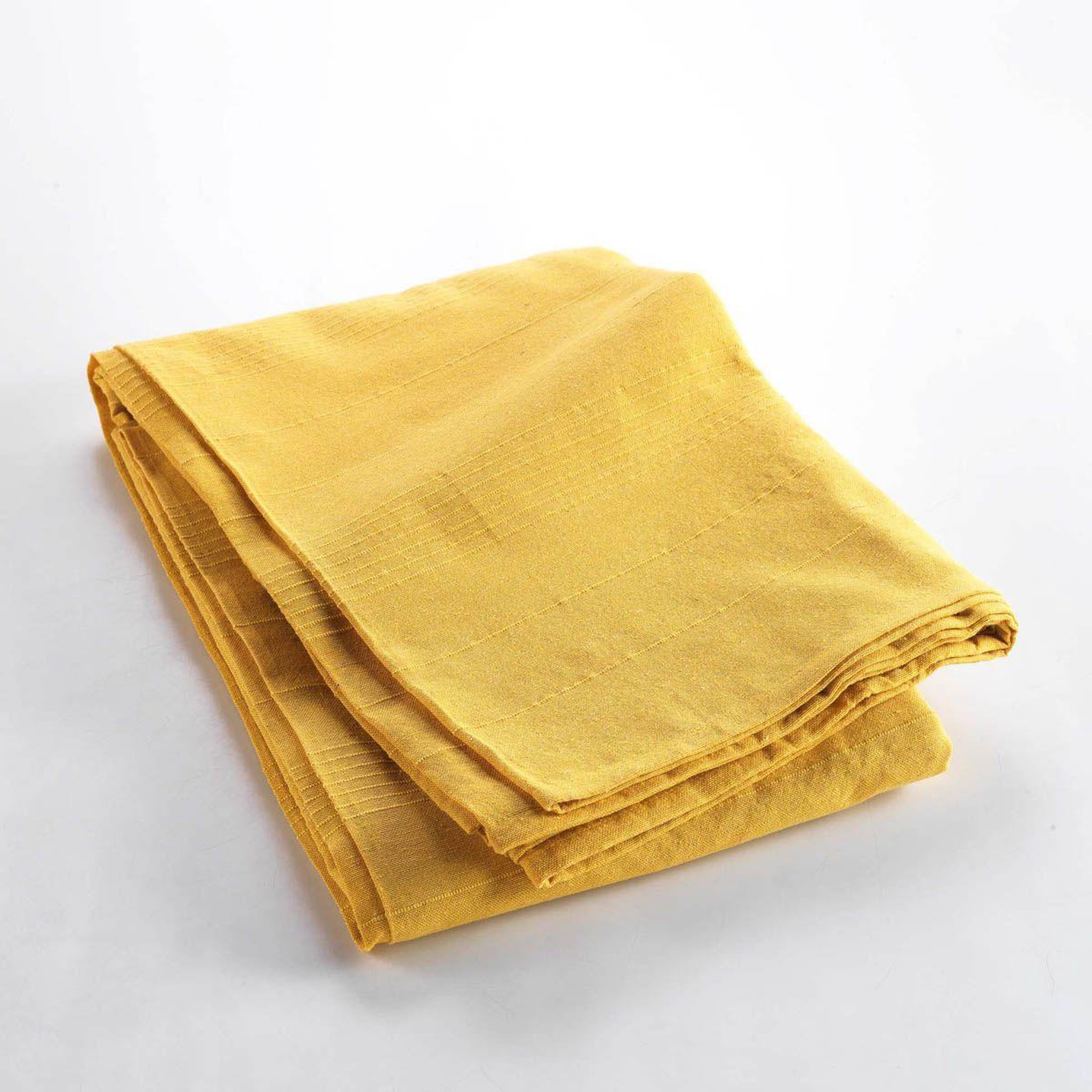 Voir la diapositive 2 : Douceur d'Intérieur Plaid uni en coton  lucile  180x220cm jaune