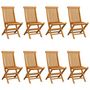 Voir la diapositive 2 : VIDAXL Chaises de jardin avec coussins anthracite lot de 8 Teck massif