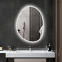 Voir la diapositive 2 : HOMCOM Miroir LED salle de bain réglable 27W - miroir organique 80 x 60 cm - anti-buée tactile - verre trempé