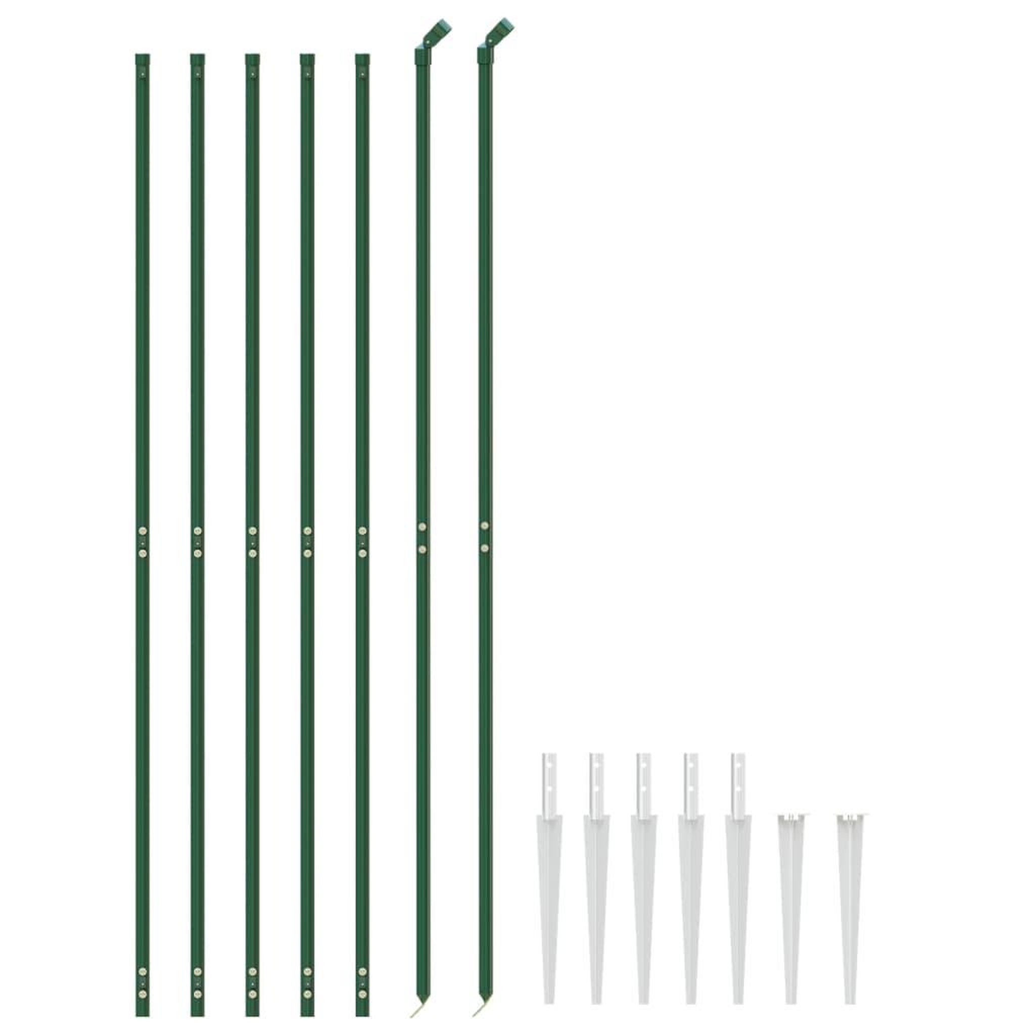 Voir la diapositive 3 : VIDAXL Cloture en treillis metallique et piquet d'ancrage vert 1,8x10m