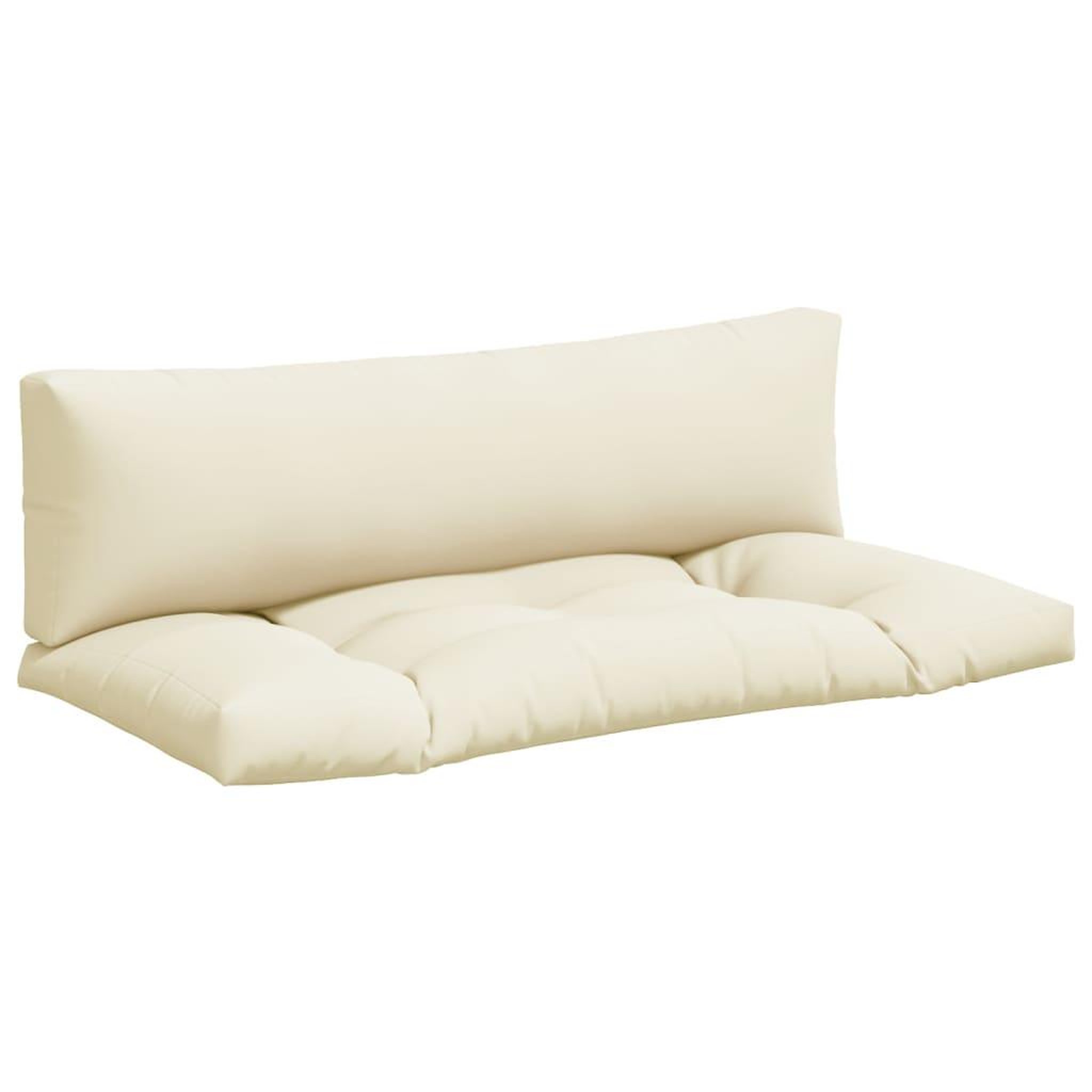 Voir la diapositive 2 : VIDAXL Coussins de palette lot de 2 creme tissu