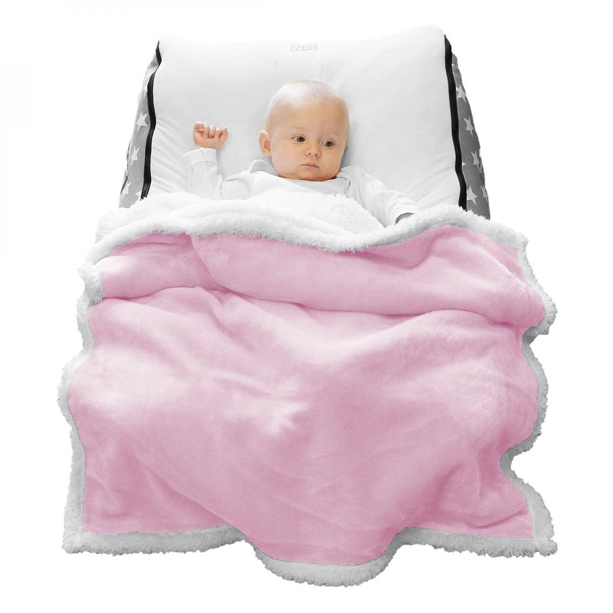 Monsieur Bébé Lot de 5 couvertures, plaids polaires pour bébé 75 x 100 cm en flanelle et sherpa ultra doux