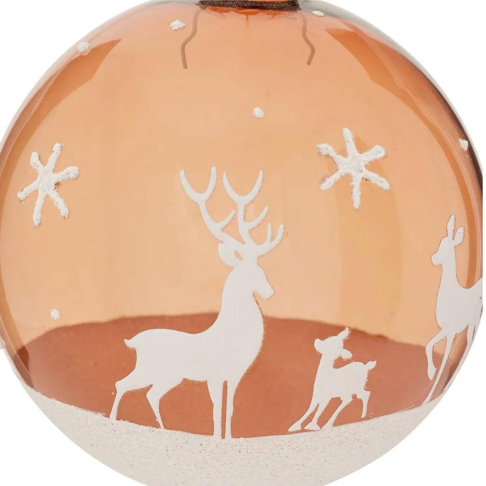 Voir la diapositive 2 : ATMOSPHERA Boule de noël en verre  rennes  8cm bronze