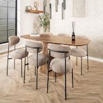 LISA DESIGN Dayo - table à manger en bois massif de manguier - 6 à 8 personnes. Coloris disponibles : Marron