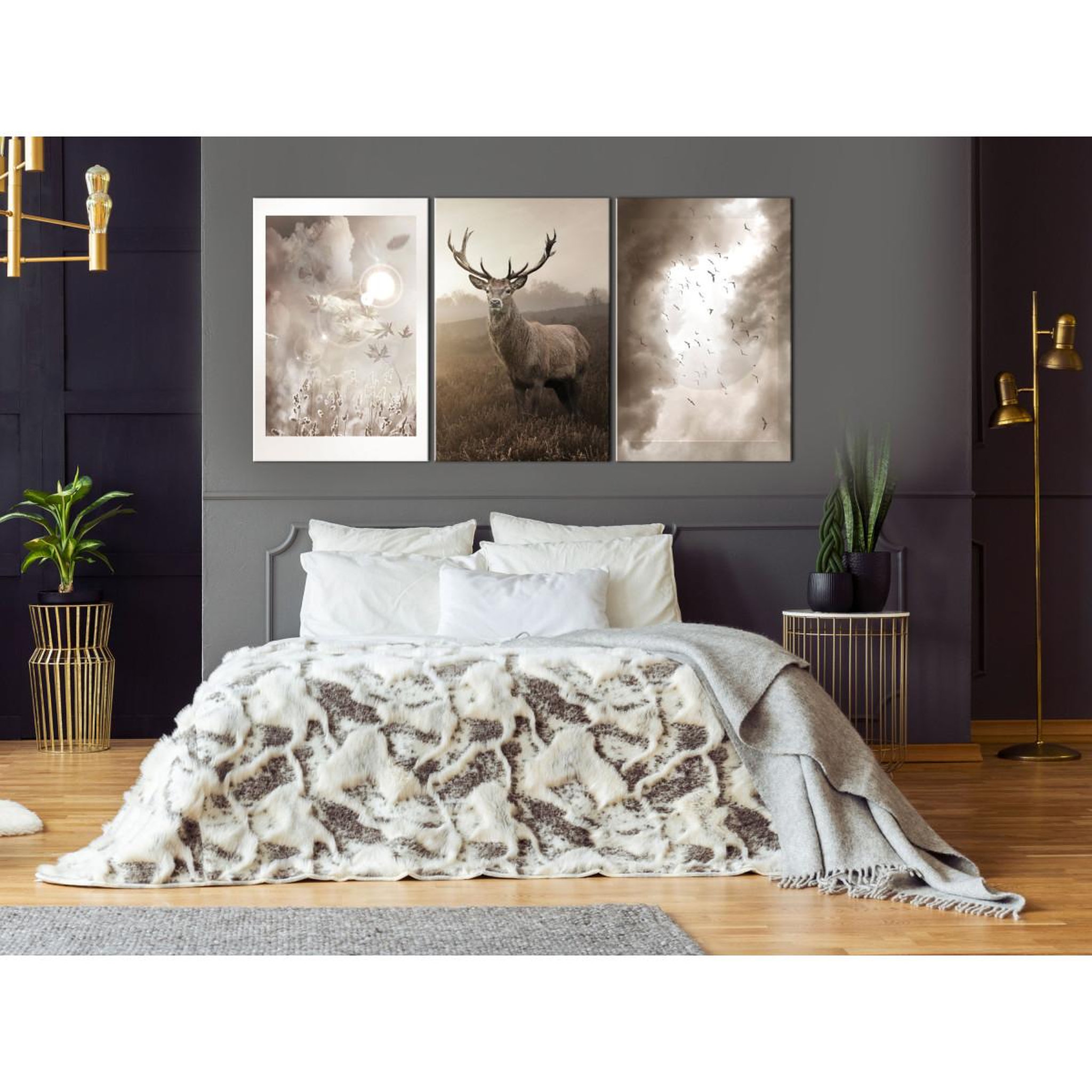 Voir la diapositive 2 : Paris Prix Tableau imprimé  autumn evenings 3 panneaux  60x120cm