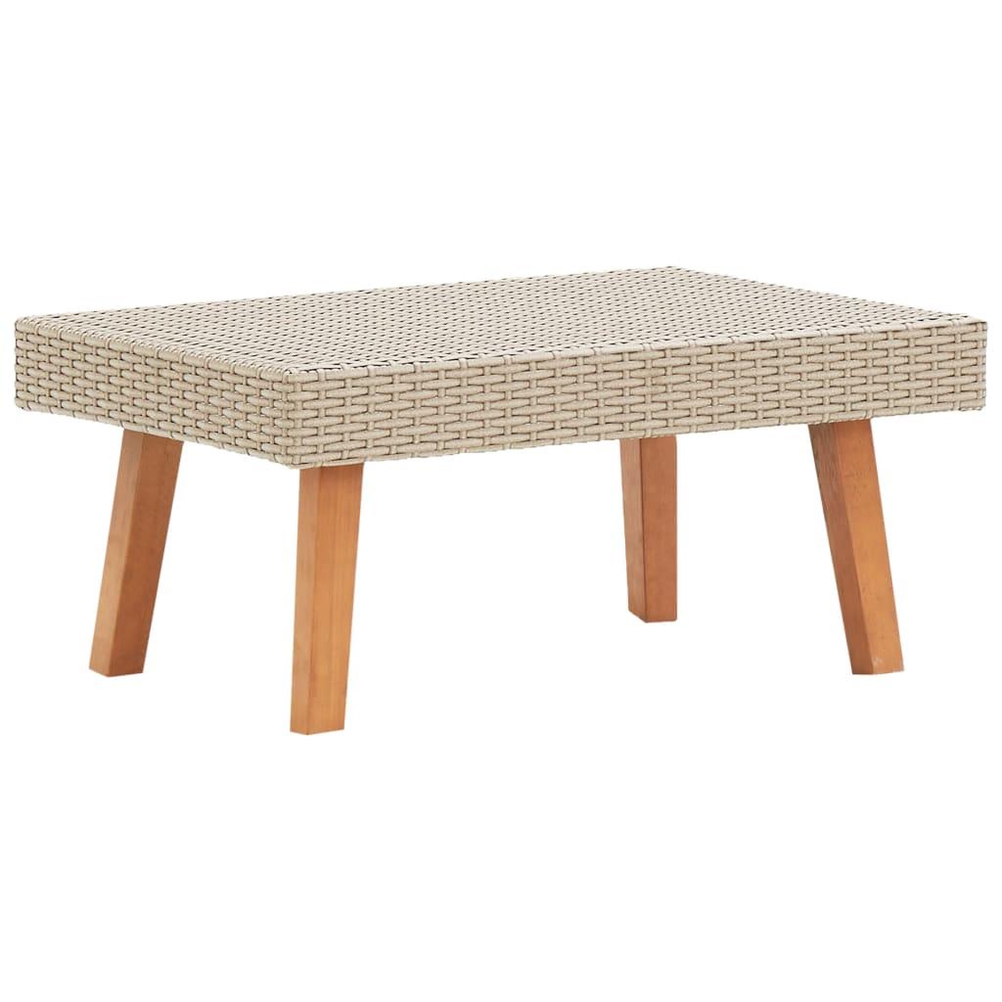 Voir la diapositive 1 : VIDAXL Table basse de jardin Resine tressee Beige