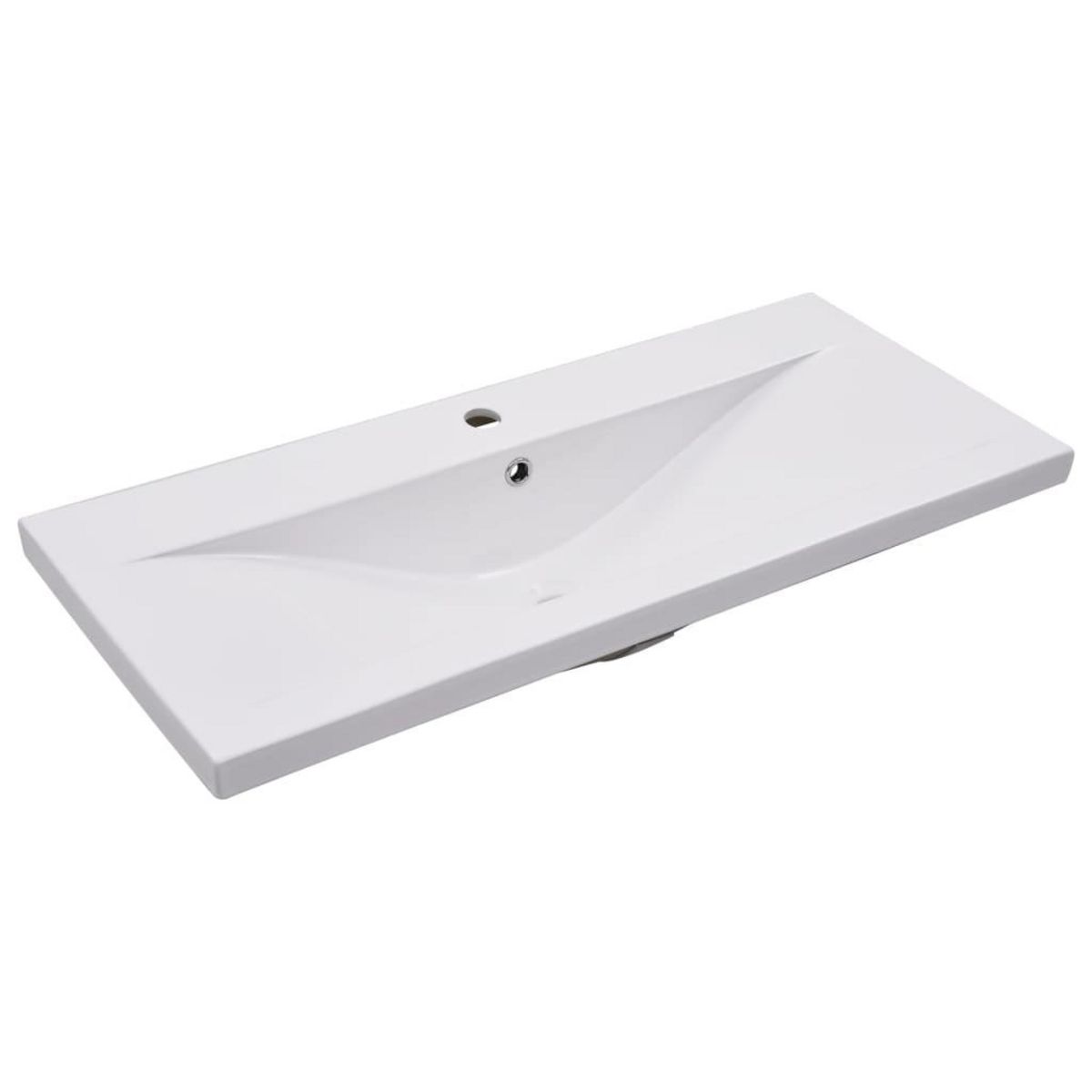 VIDAXL Lavabo encastre 91 x 39,5 x 18,5 cm Ceramique Blanc