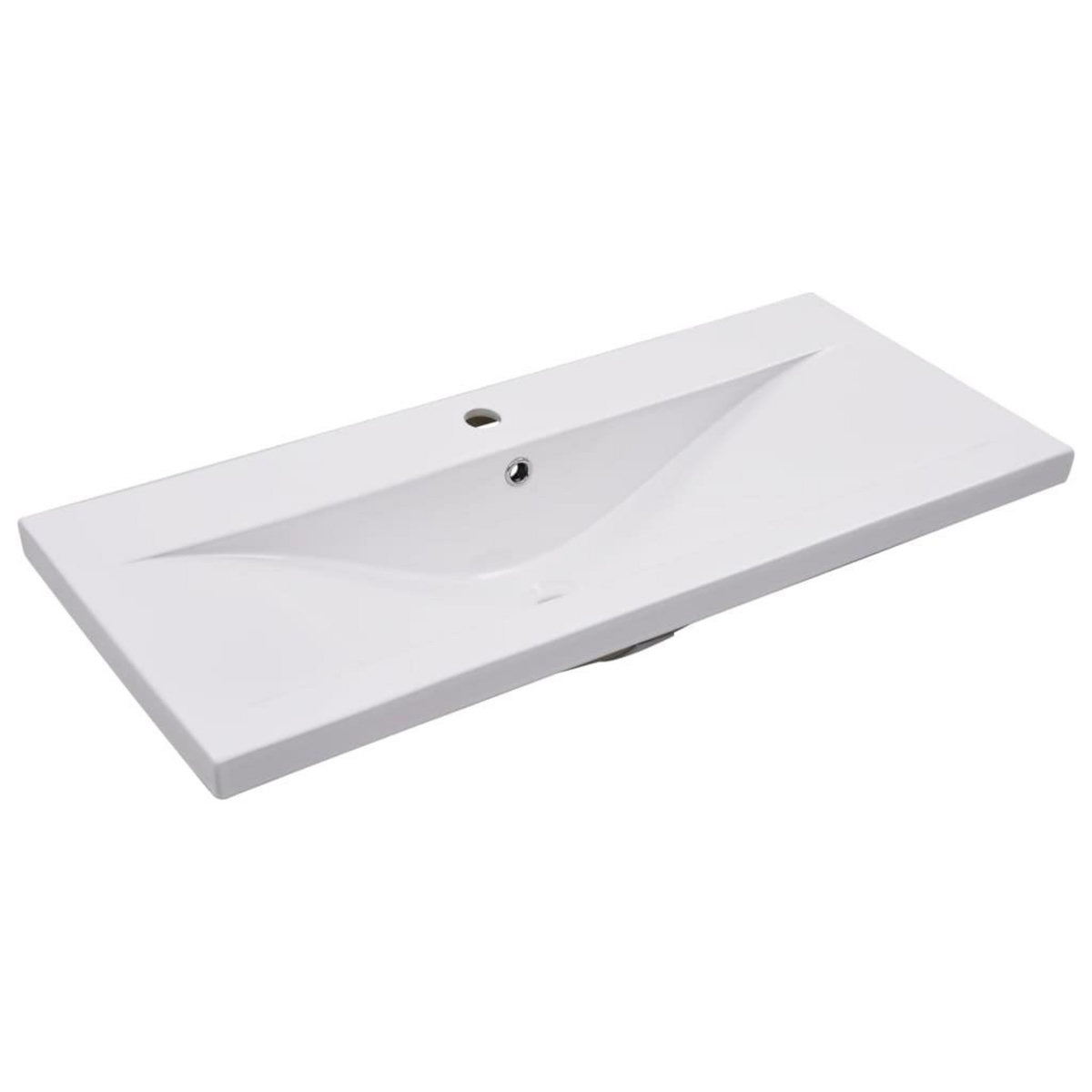 VIDAXL Lavabo encastre 91 x 39,5 x 18,5 cm Ceramique Blanc