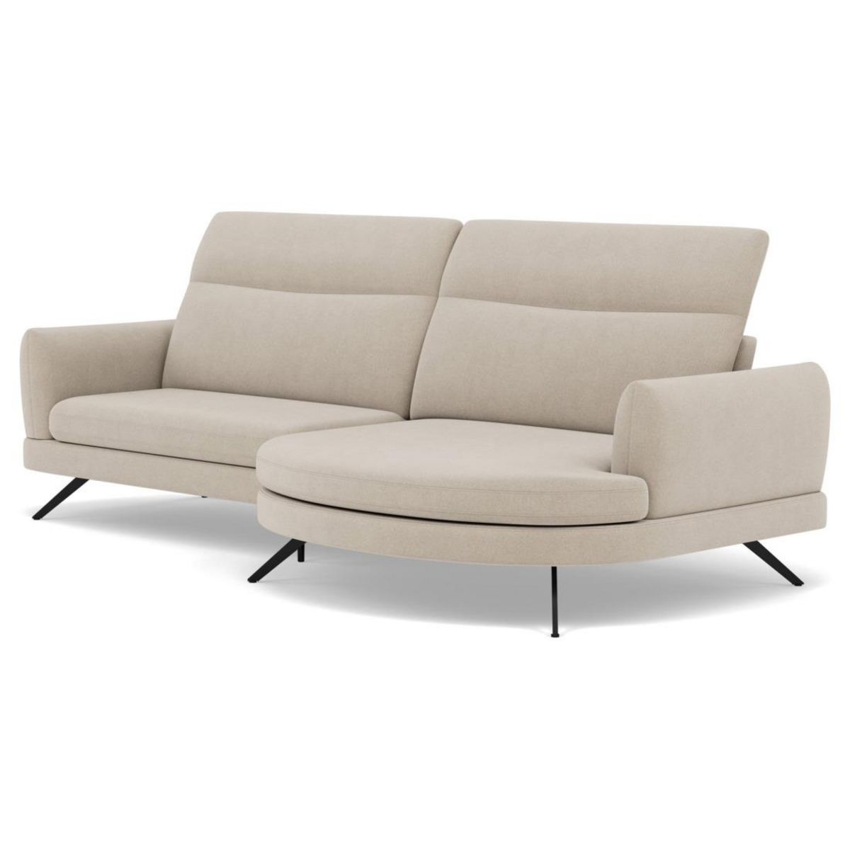 LISA DESIGN Terry - canapé d'angle droit 4 places avec têtières réglables en tissu texturé