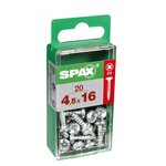 CENTRALE BRICO Lot de 20 vis acier tête ronde torx SPAX, Diam.4.5 mm x L.16 mm