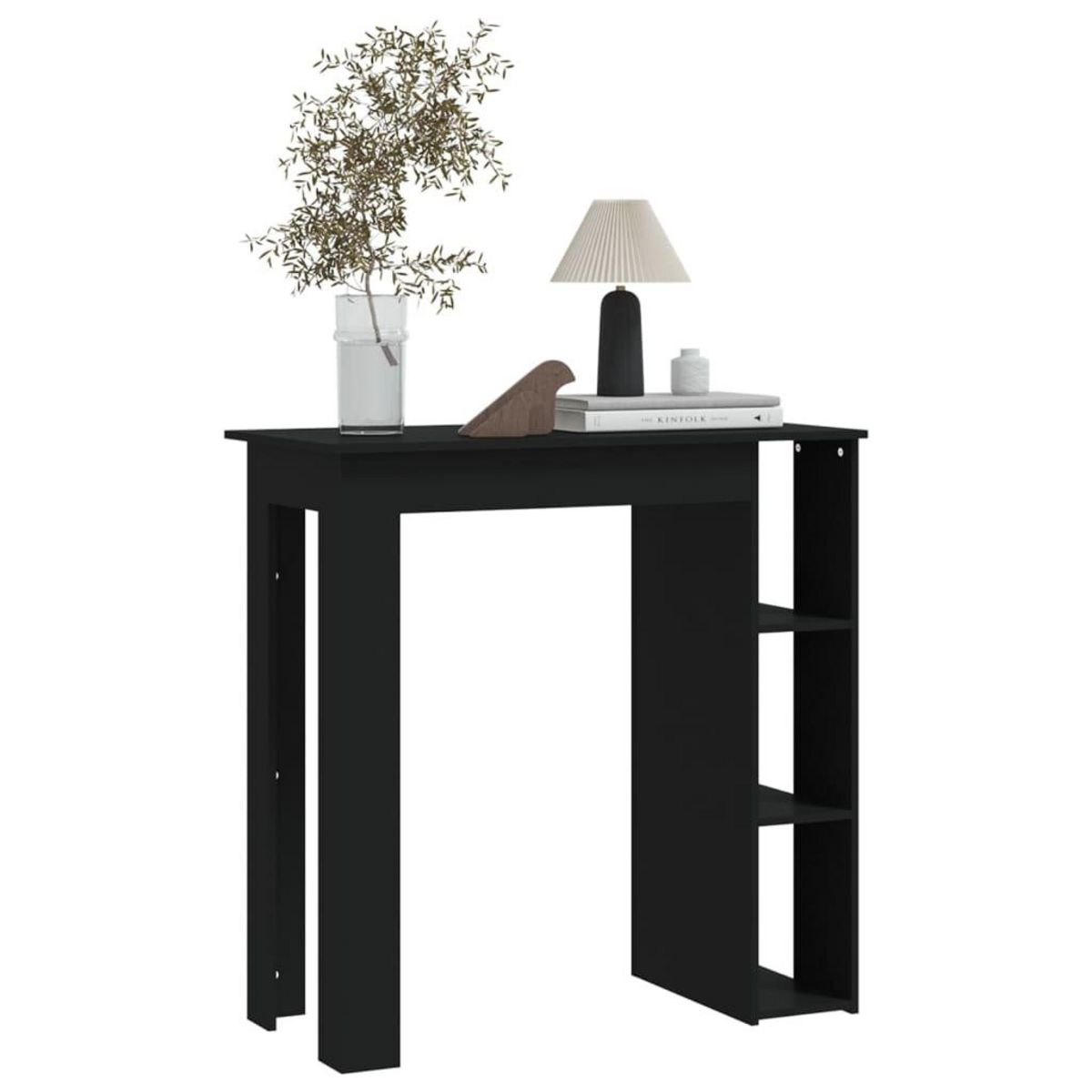 VIDAXL Table de bar avec etagere Noir 102x50x103,5cm Bois d'ingenierie
