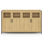 Voir la diapositive 3 : ID MARKET Buffet 140 cm DETROIT 4 portes avec vitrines design industriel