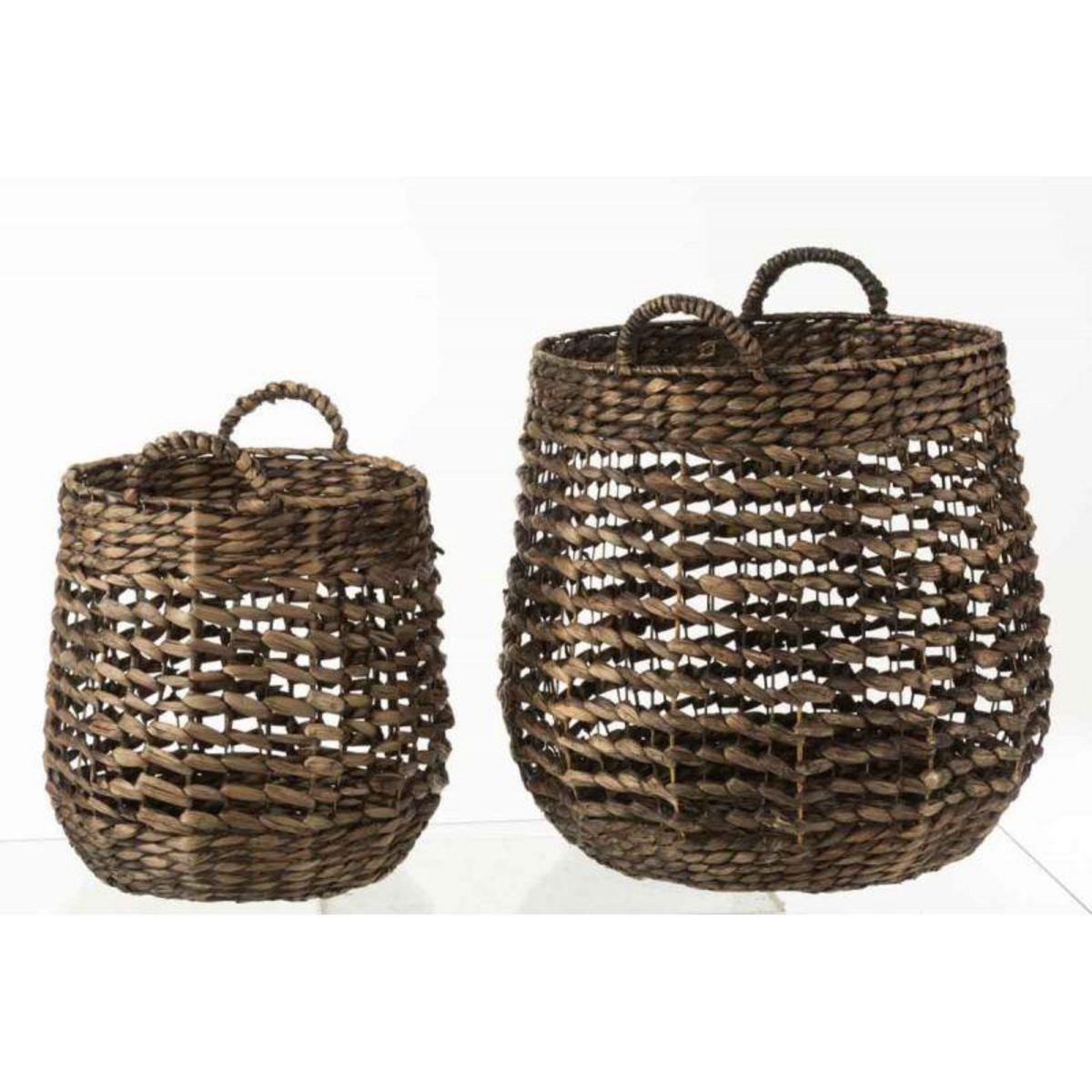 Paris Prix Lot de 2 Paniers Déco  Compact  46cm Marron Foncé