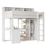 Voir la diapositive 1 : MERAX Lit combiné enfant 90x200cm pin coloris blanc