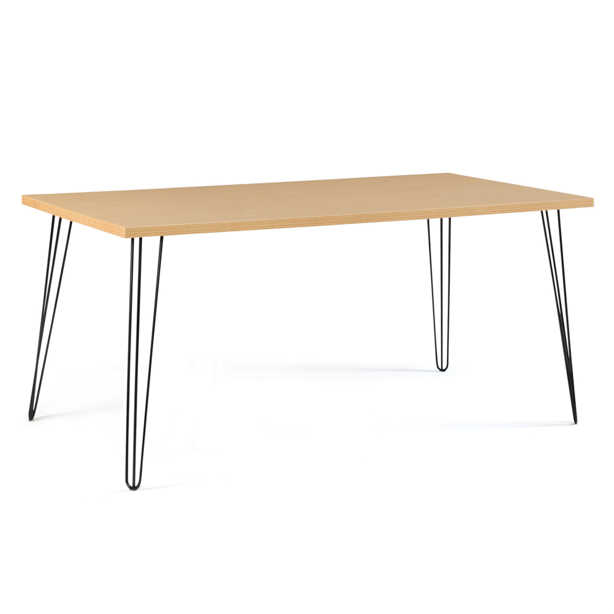 ID MARKET Table à manger vintage rectangle NOEMI 8 personnes bois pied épingle 160 cm