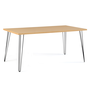 Voir la diapositive 1 : ID MARKET Table à manger vintage rectangle NOEMI 8 personnes bois pied épingle 160 cm