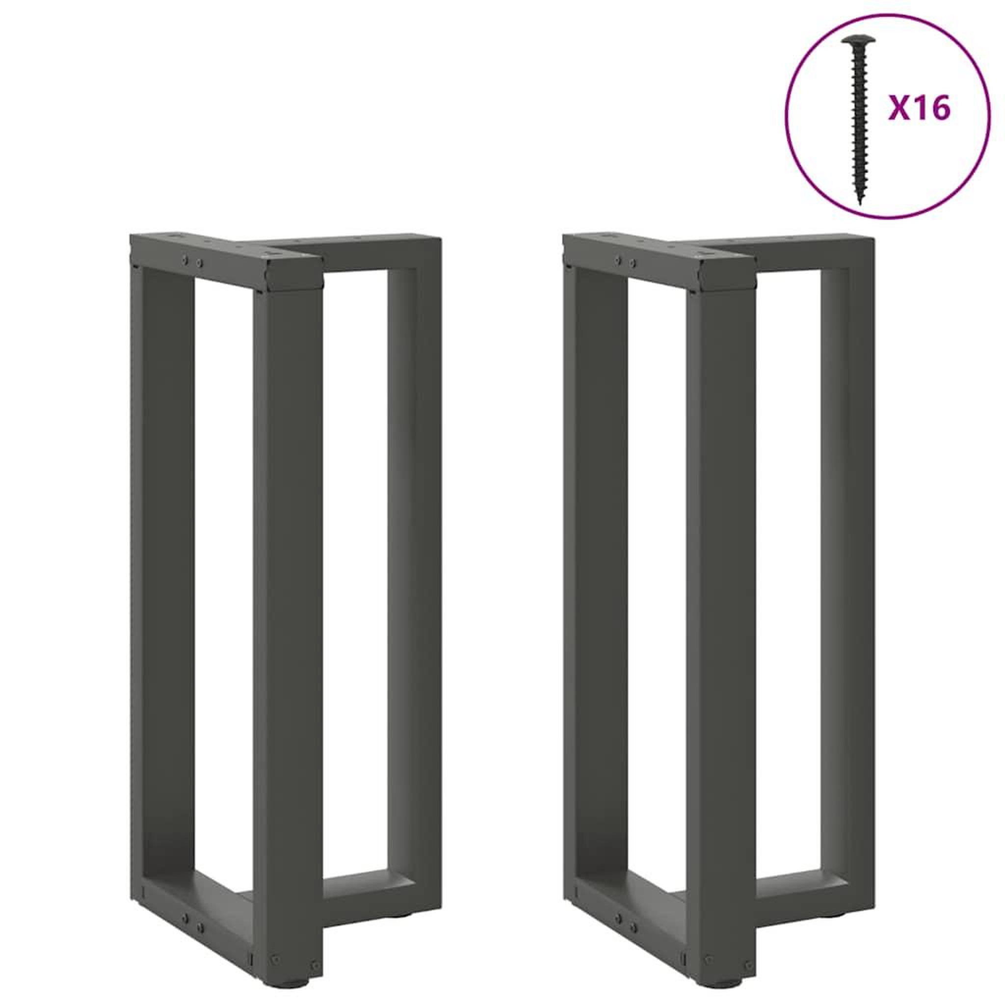 VIDAXL Pieds de table de bar forme de T 2 pcs anthracite acier