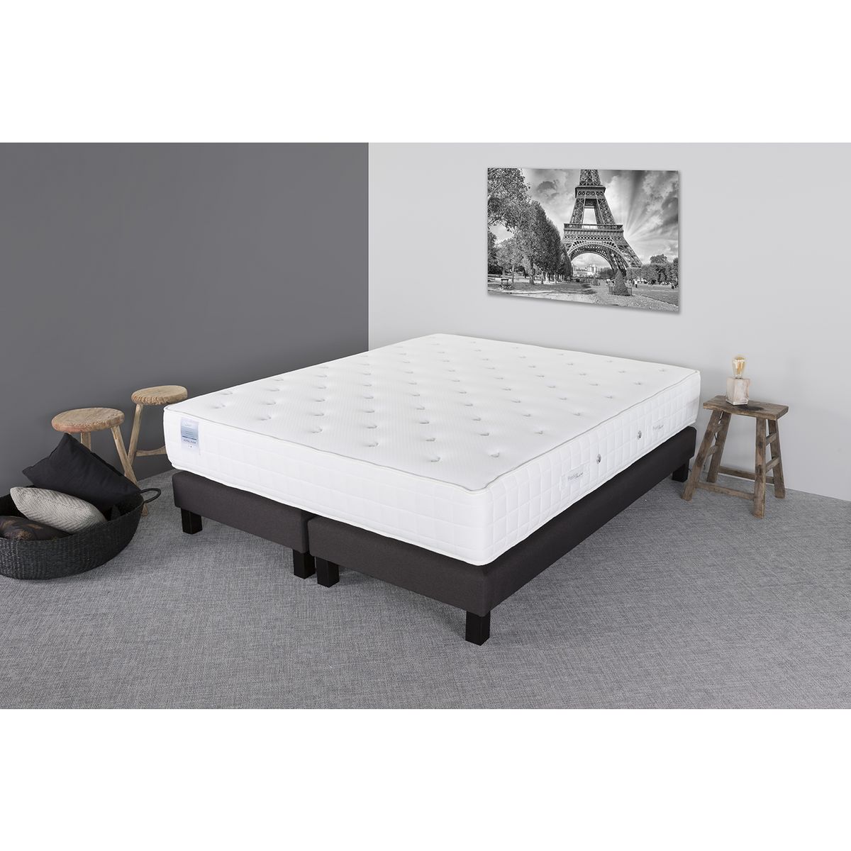 PRESTIGE Collection Ensemble Matelas ressorts HOTEL EVER + sommier 2x80x200 cm