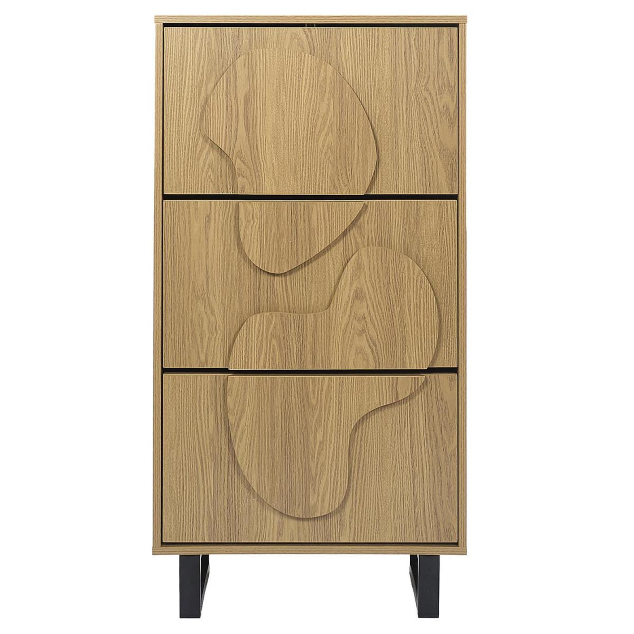 Voir la diapositive 3 : The Home Deco Factory Meuble à chaussures 3 tiroirs  calypso  115cm marron