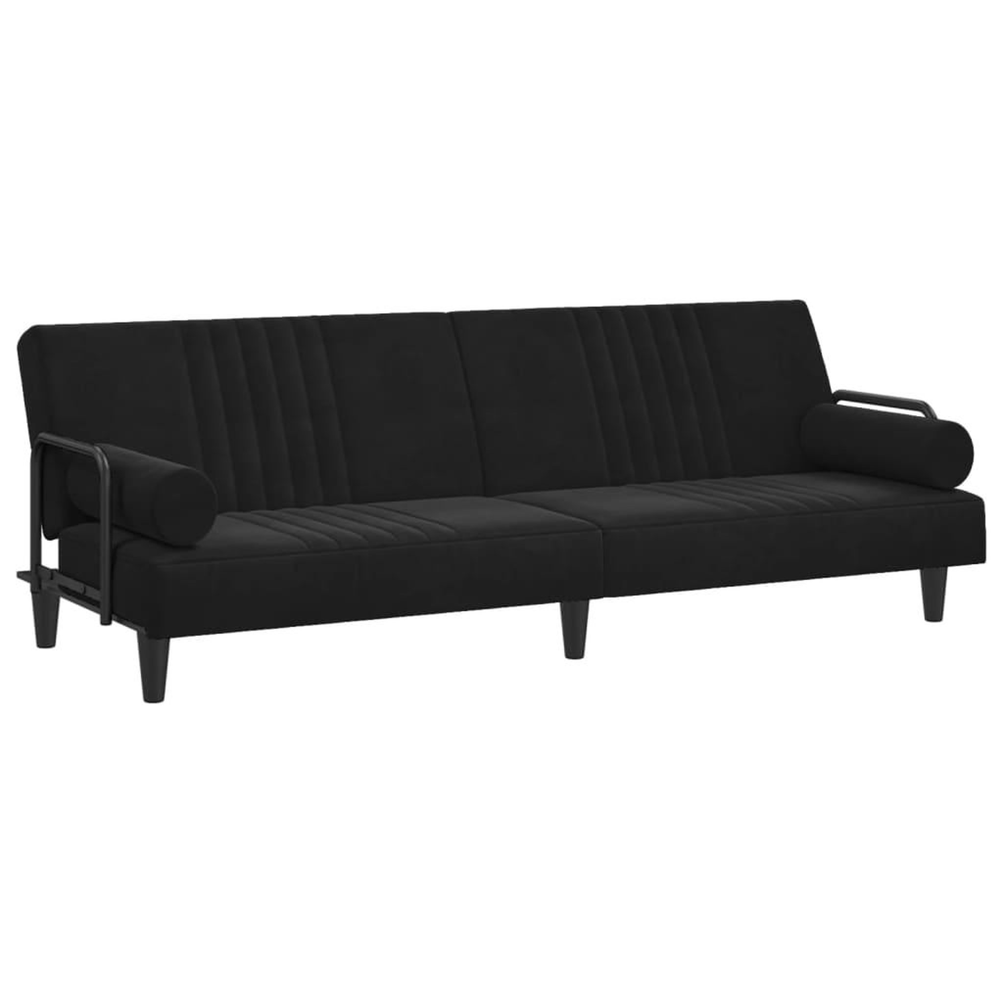 Voir la diapositive 2 : VIDAXL Canape-lit avec accoudoirs noir velours
