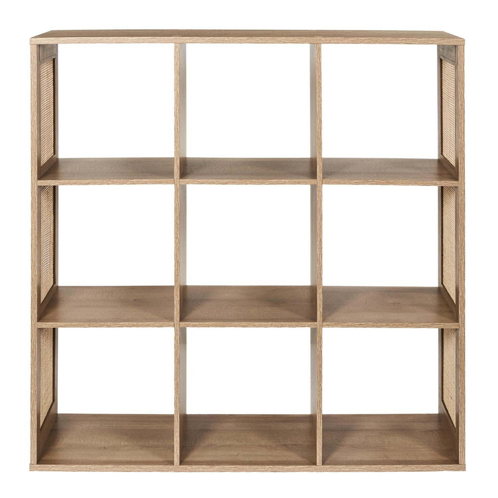 The Home Deco Factory Etagère de rangement 9 cases bali en cannage - marron