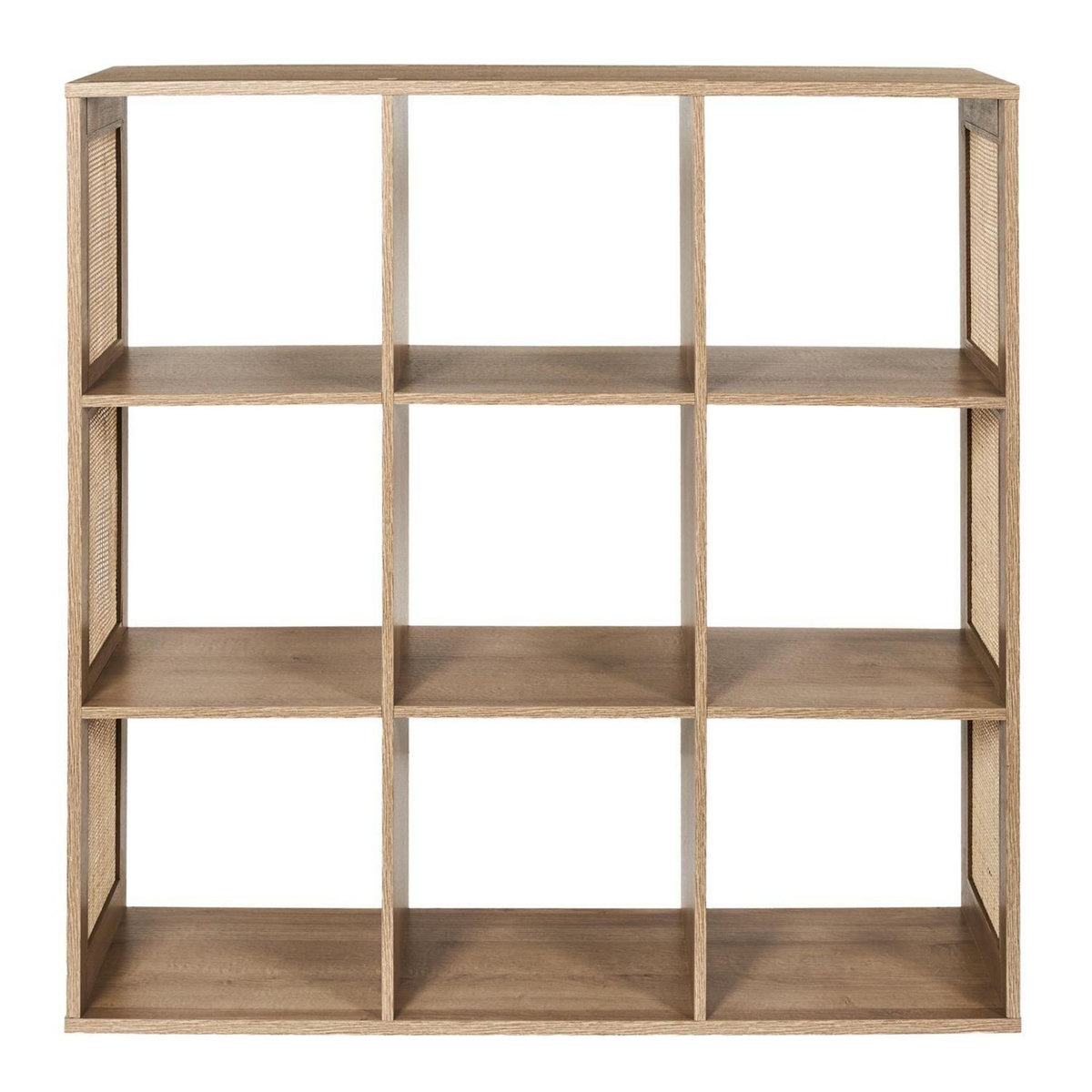 The Home Deco Factory Etagère de rangement 9 cases Bali en cannage - Marron