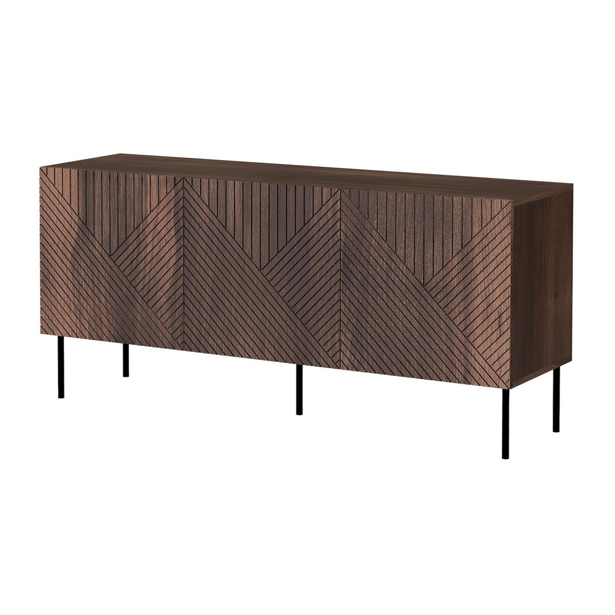 BEST MOBILIER Salvador - buffet bas - effet bois - 3 portes - 150 cm